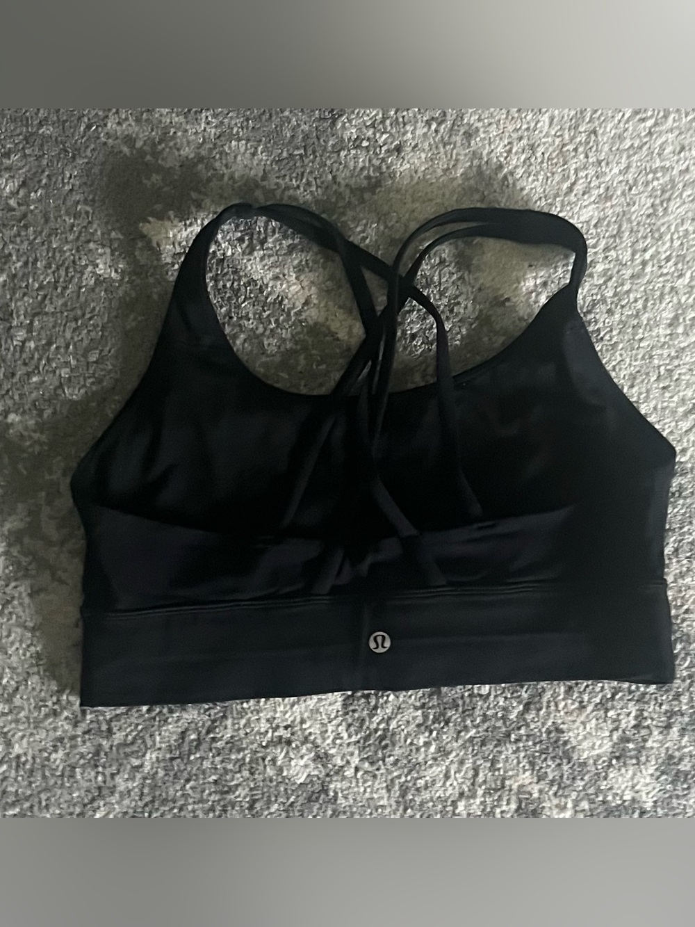 Lululemon athletica Black Strappy Back Long Lined Energy Sports Bra Size 10